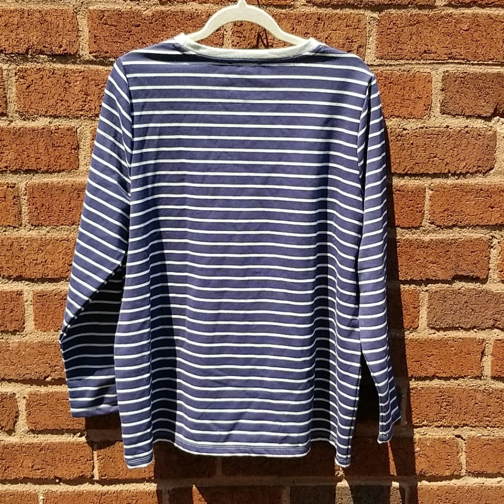 NWT Lane Bryant Tunic Top Navy Nautical Stripes - Picture 6 of 6